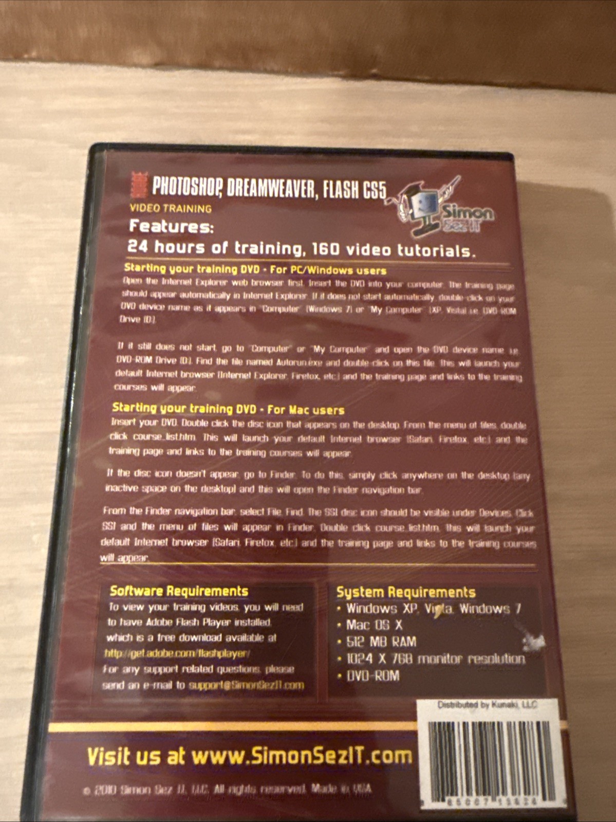 Adobe Photoshop, Dreamweaver, Flash CS5 training video DVD-ROM