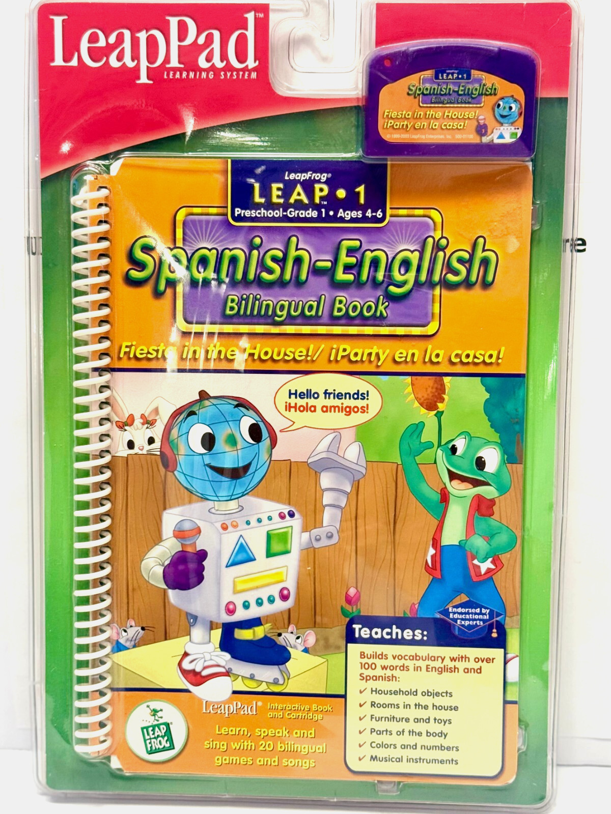 LeapPad-Ages 4-6-Spanish-English Bilingual Video/Book-Fun Way To Learn! NEW!