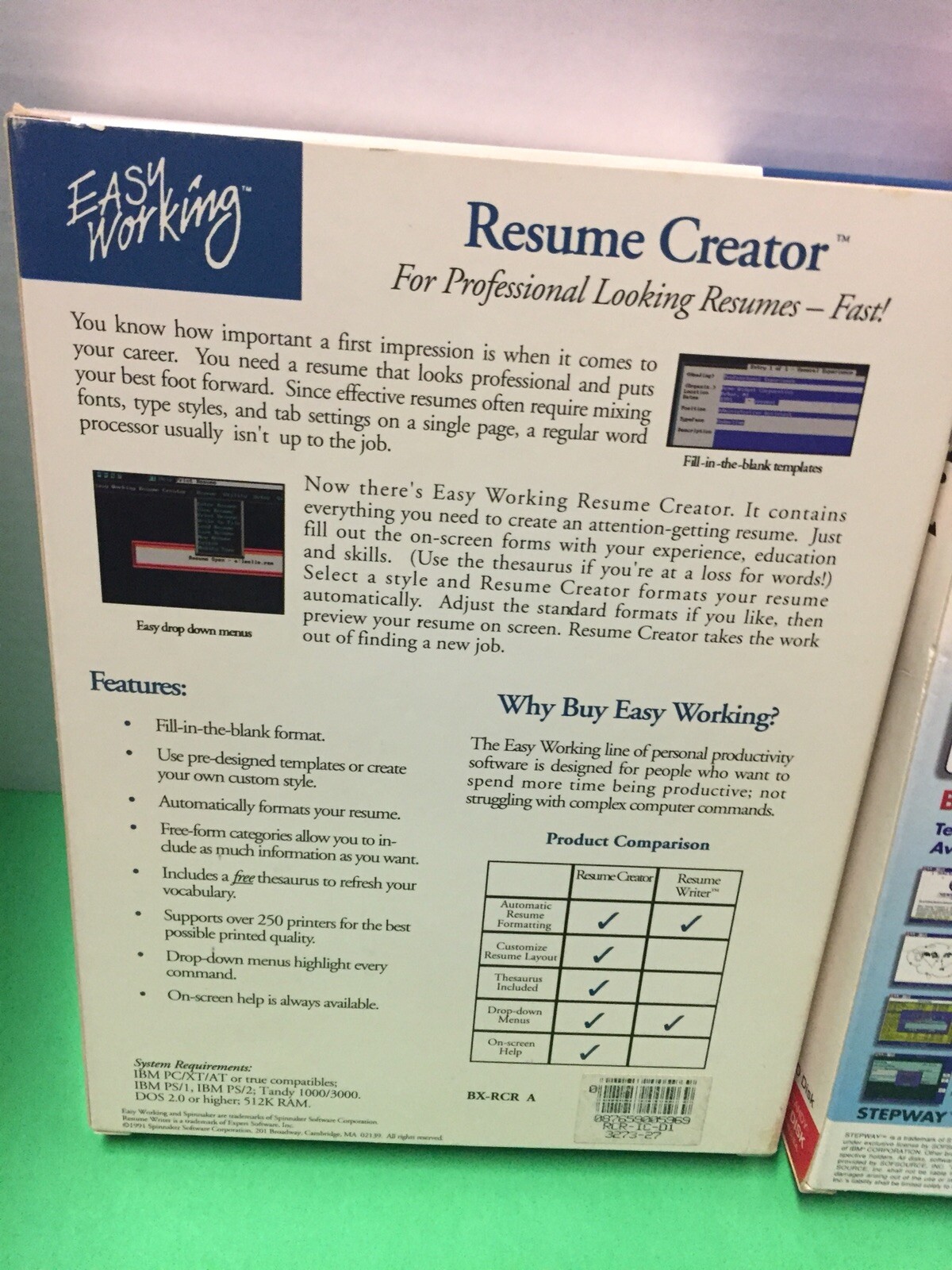 Vintage Lot Of 2 Pc Software Desktop Publisher Stepway Working Resume Creator