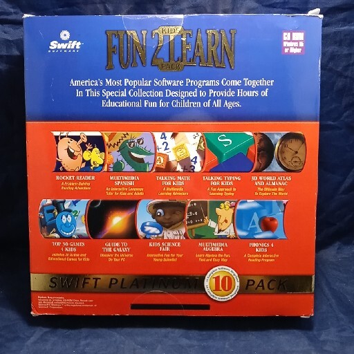 2001 Fun 2 Learn Kids Pack 10 Complete Software Programs by COSMI Windows