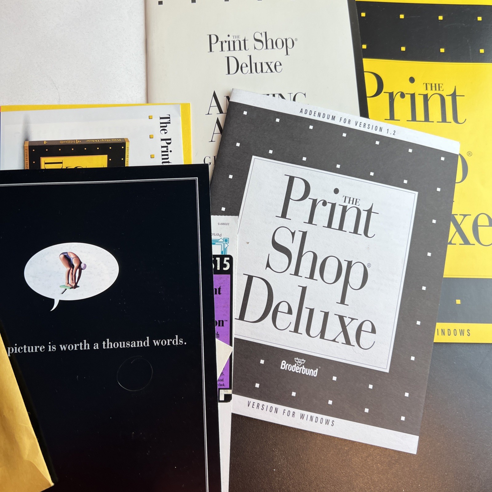 Broderbund THE PRINT SHOP DELUXE and Companion For Windows PC BIG BOX 3.5 Disk