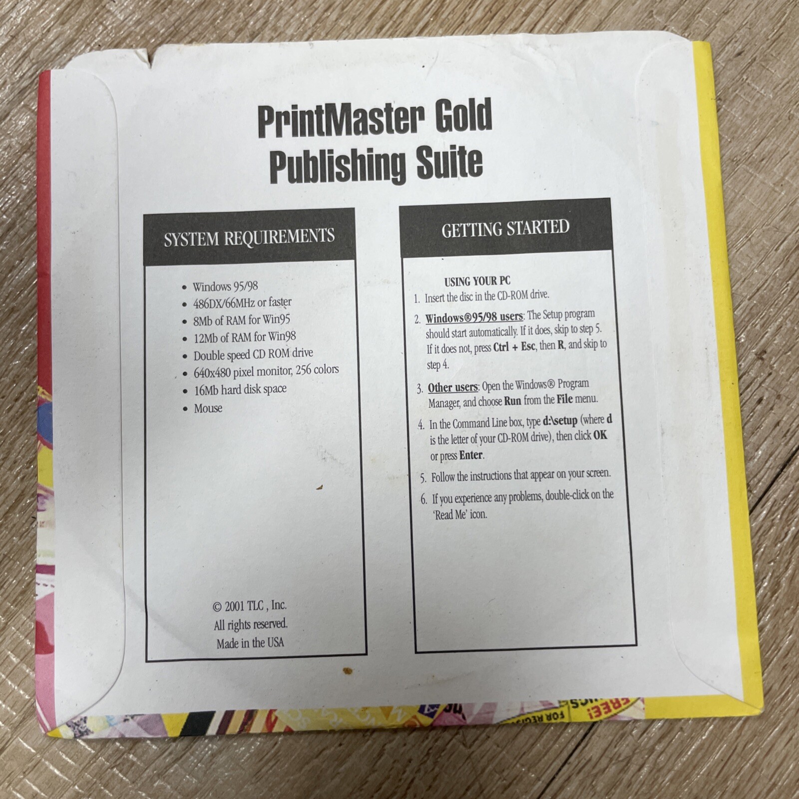 Printmaster Gold Publishing Suite 2001 Vintage Windows 95 / 98