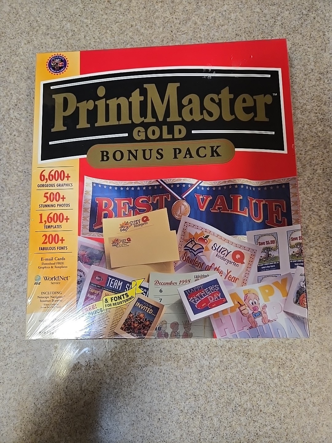 Vintage Printmaster Gold Bonus Pack Pc New Sealed Boxed Win 95 & 3.1 NOS
