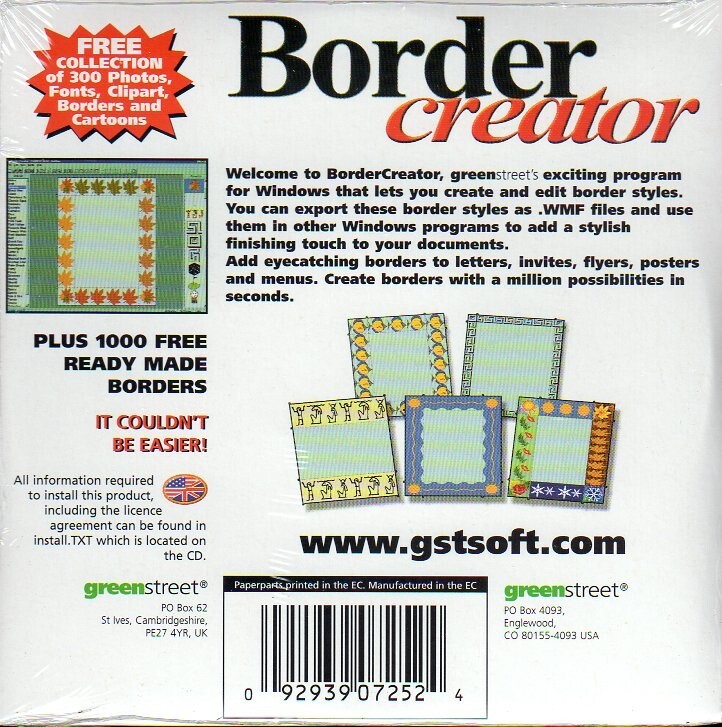 Border Creator CD-ROM for Windows – NEW CD in SLEEVE