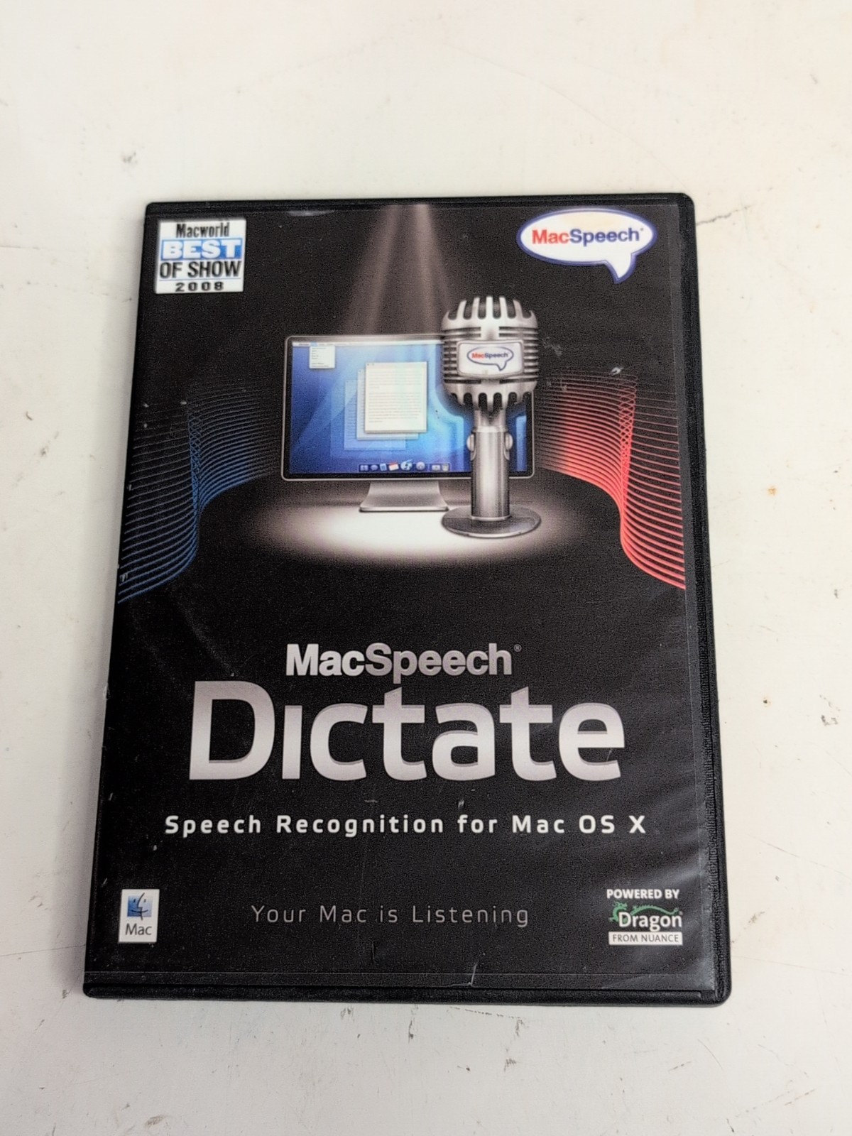 MACSPEECH DICTATE OS X 2 DISCS W/CODE USED VGC (DRAGON)