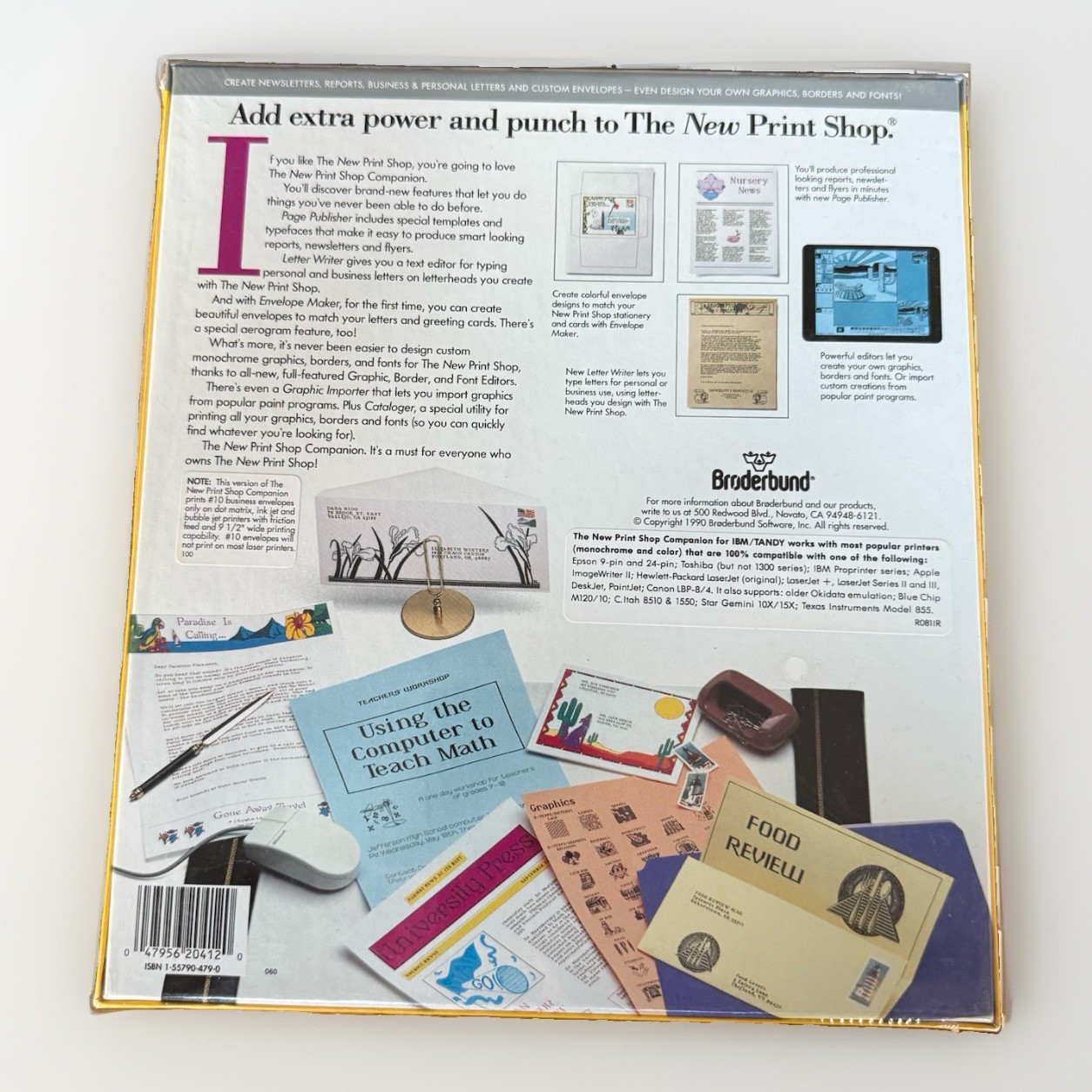 1990 The New Print Shop Companion IBM Tandy PC 640K 3.5″ & 5.25″ Broderbund