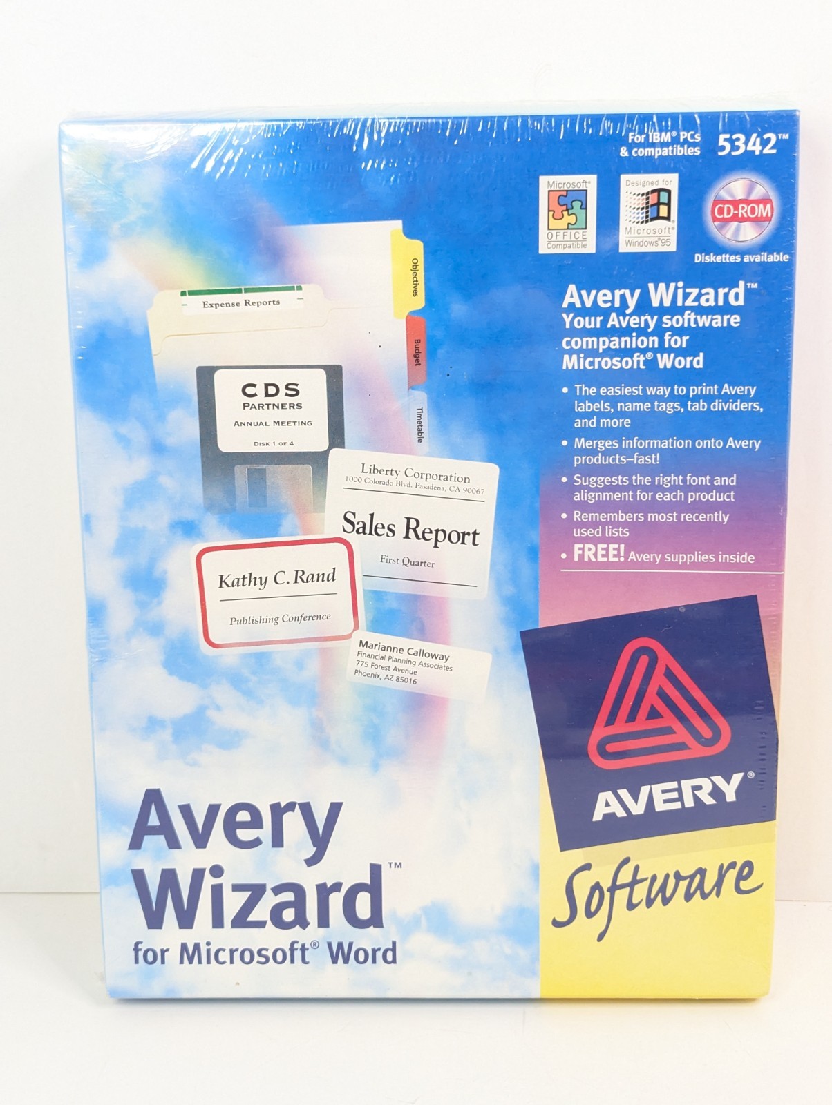 Avery Wizard Microsoft Word Labels Name Tags Label Dividers & More 1996 New