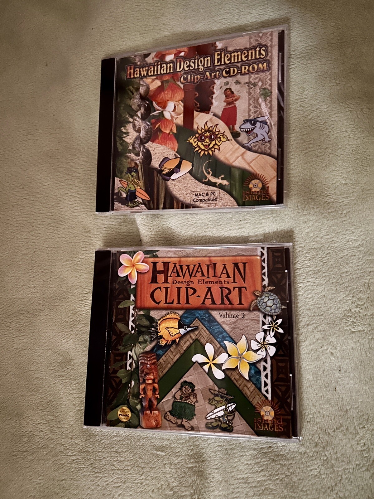 3 SEALED Hawaiian Design Elements Clip-Art PC CD images pictures island clip art