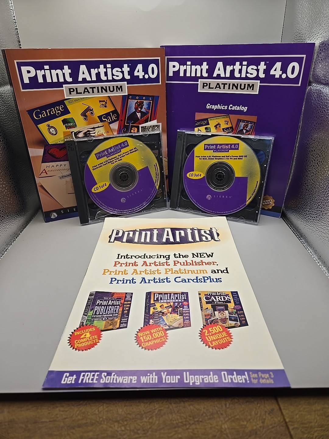 Print Artist 4.0 Platinum from Sierra Home (4 CD, 1997) With Manuals and Box