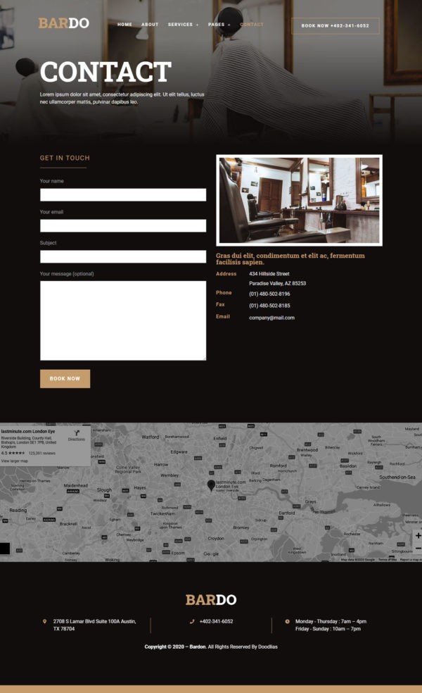 Barbershop & Men’s Salon Theme – WordPress Elementor Template Kit