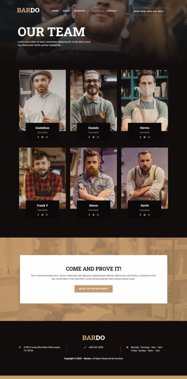 Barbershop & Men’s Salon Theme – WordPress Elementor Template Kit