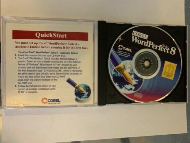 Corel Word Perfect 8 Suite for Windows (CD-ROM, 1996 – 1997)