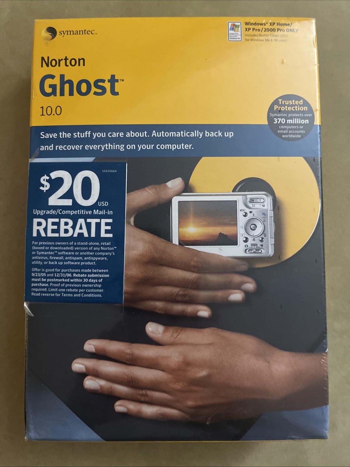 Norton Ghost 10.0 PC CD Save Automatically Back Up Recover Data Files Photos +