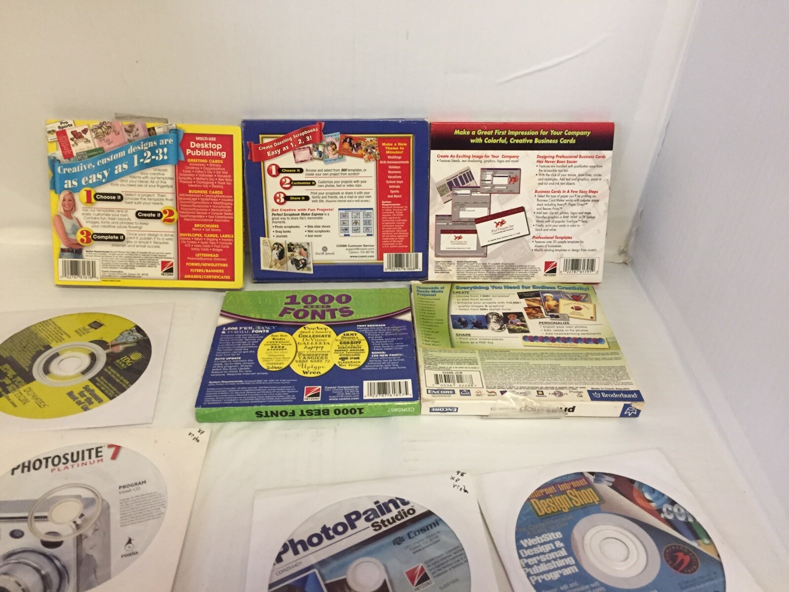 PC Software- Photo Editing, Web Design Scrapbooking, Fonts, 98/XP/Vista