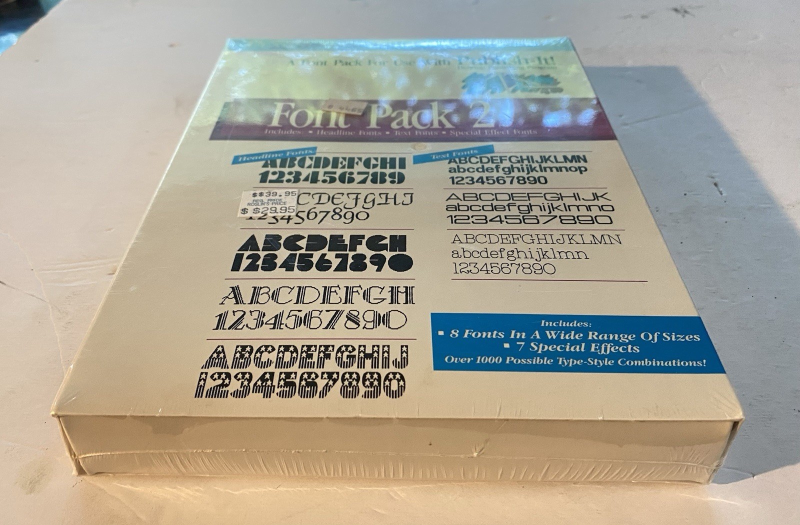Vintage FONT PACK 2 (Publish-It!) FACTORY SEALED APPLE IIe/c/gs 1988 Timeworks
