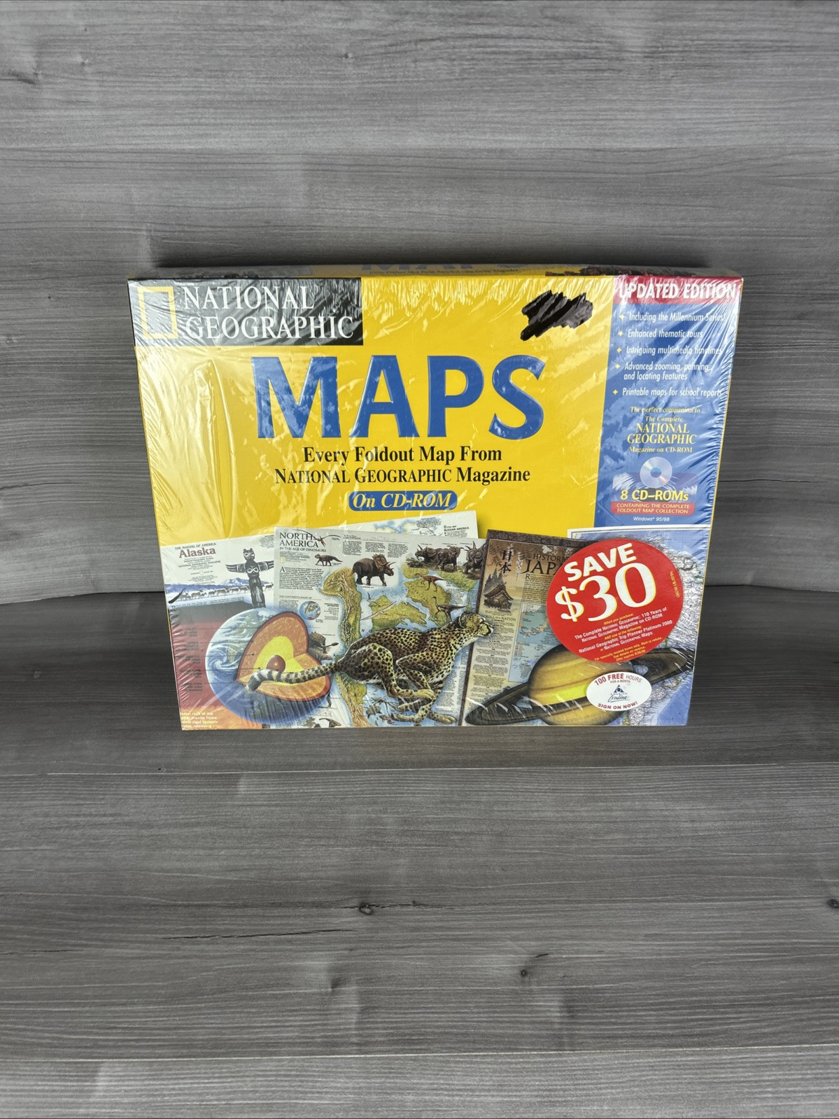 National Geographic Maps On CD-ROM Windows 95/98 Sealed Box 1999