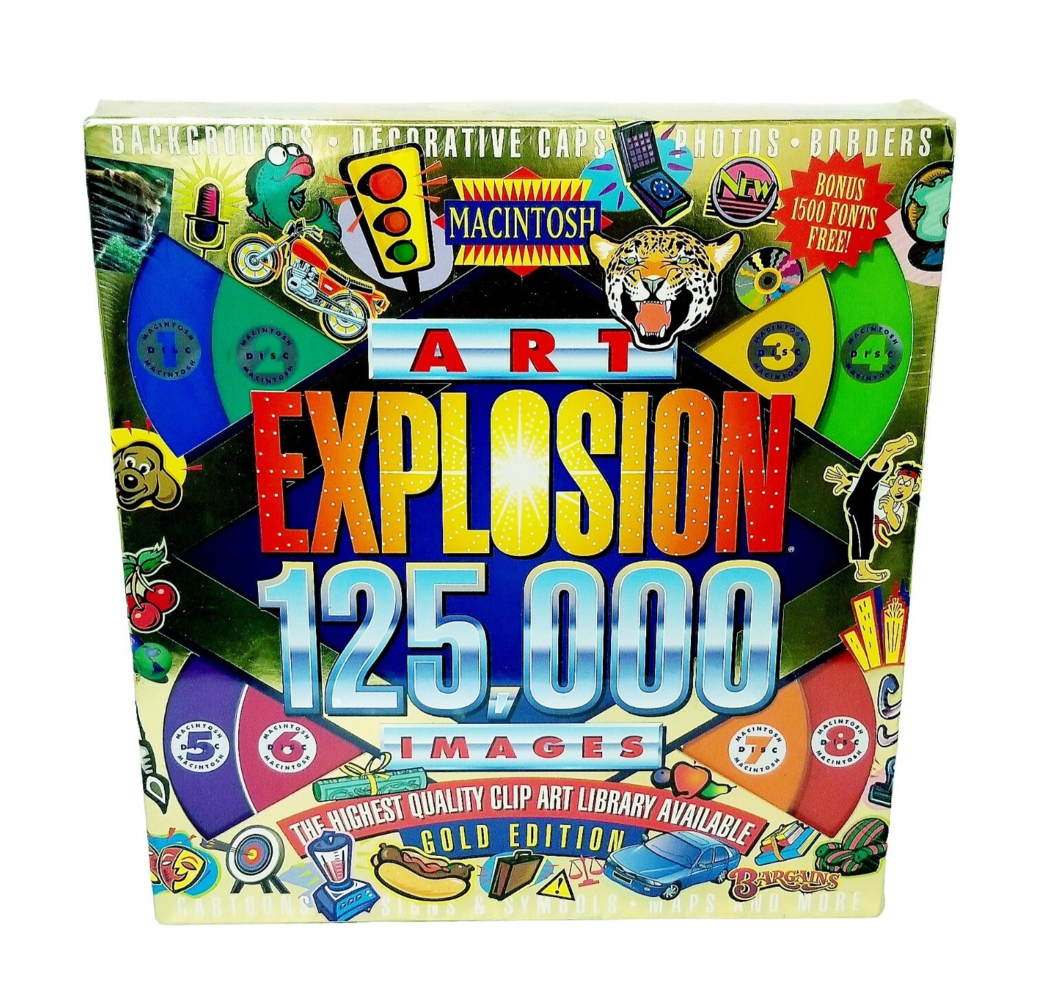 Vintage 1996 Macintosh Art Explosion Gold Edition 125,000 Clip Art Image Library