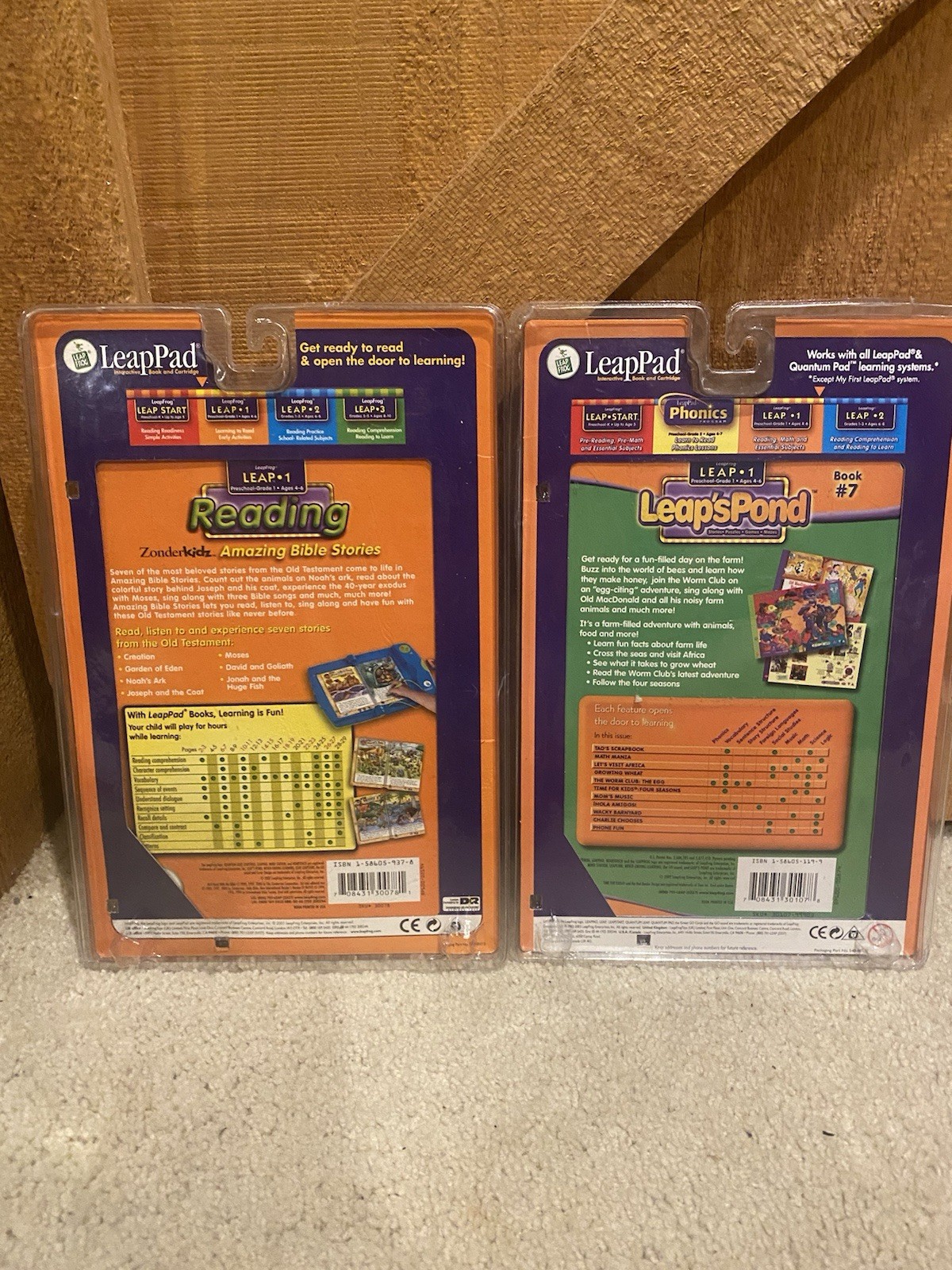Pair Of LeapFrog Leap 1 Reading Bible Stories Old Testament On The Farm