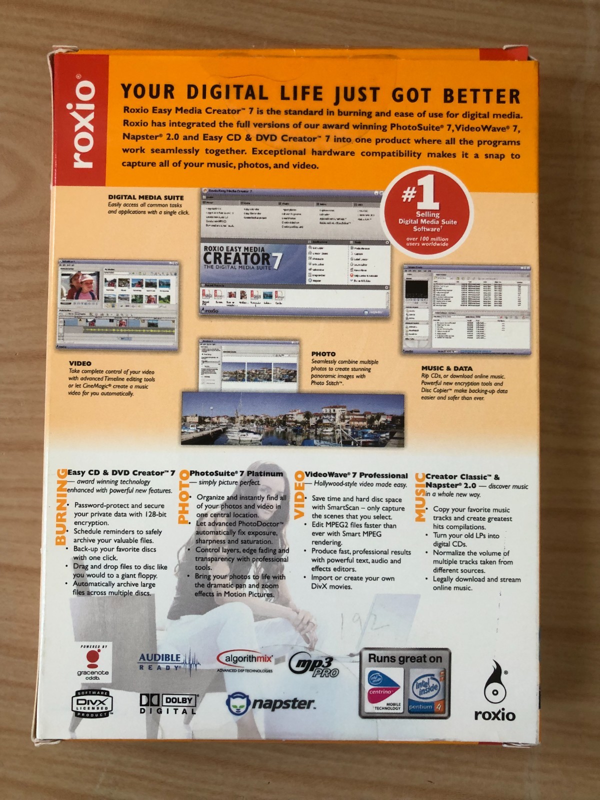 Roxio Easy Media Creator 7 The Digital Media Suite Content & Program CDs W/ Key