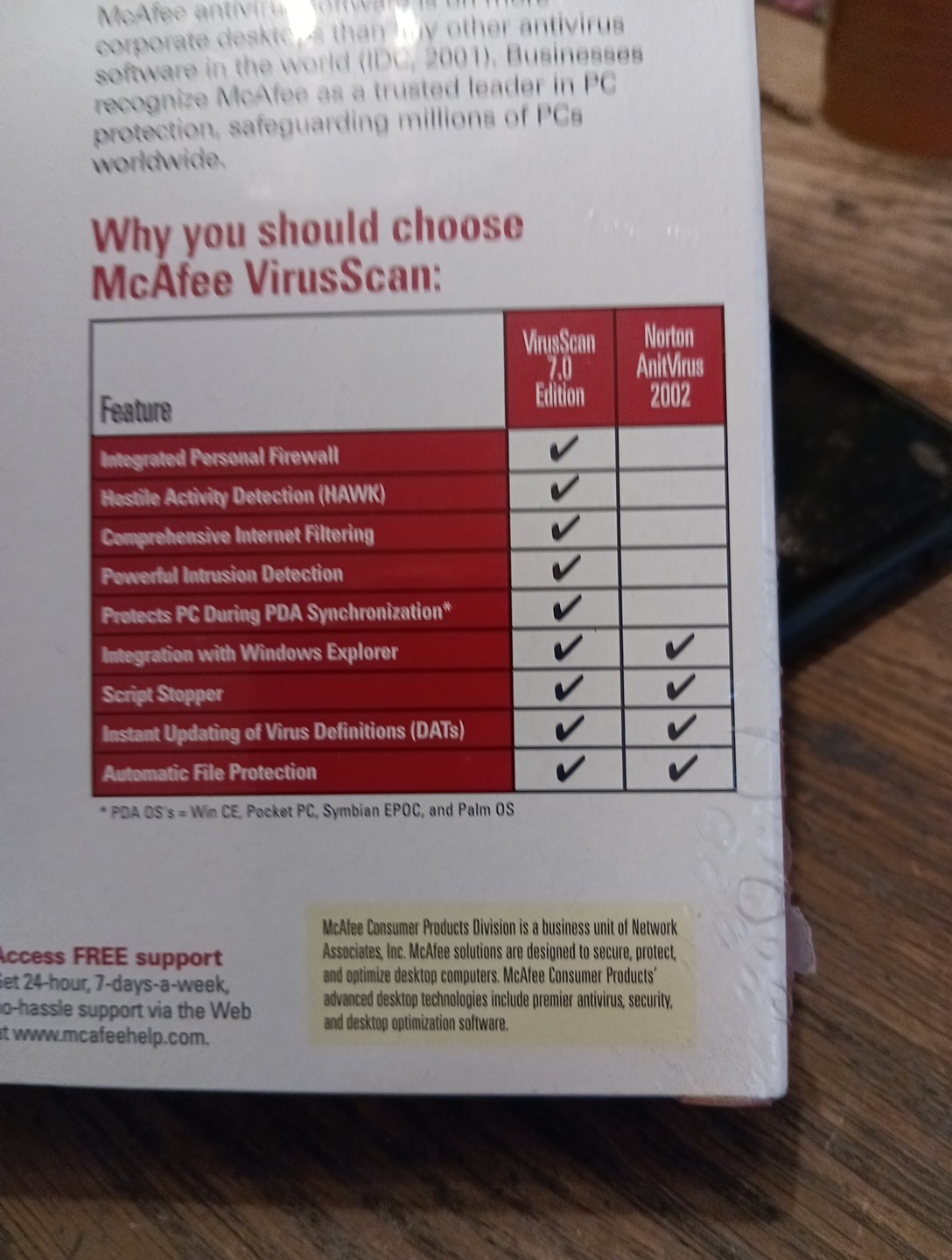 Vintage McAfee VirusScan for Win 95 / XP CD-ROM Vers. 7.0 New Sealed