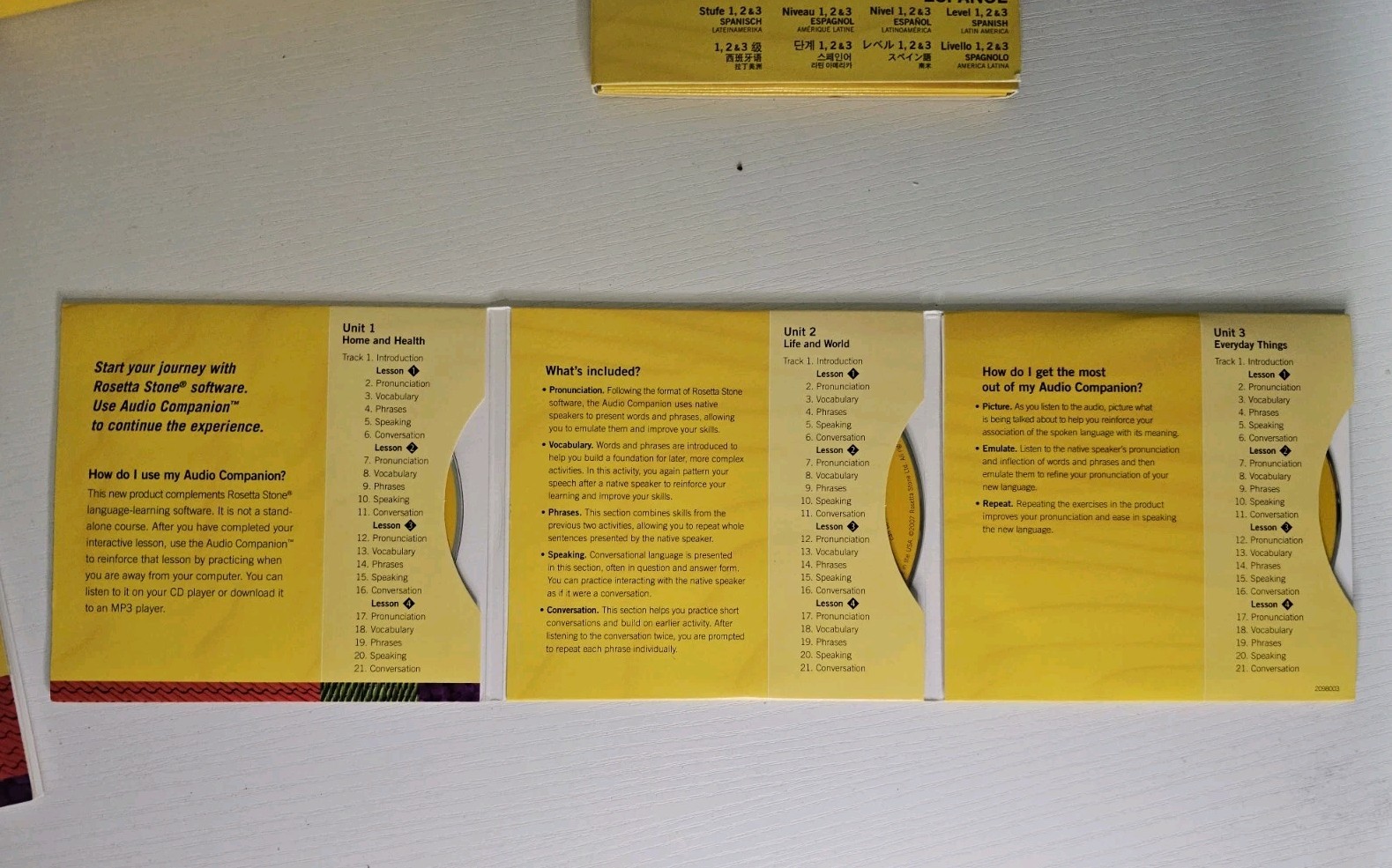 Rosetta Stone Espanol Spanish Latin America Level 1, 2, 3 Version 3 Read Desc