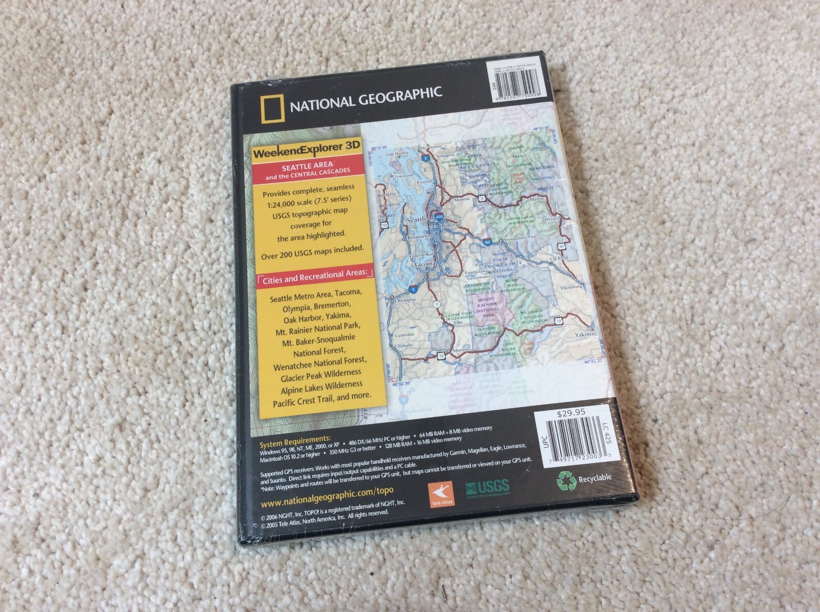 National Geographic TOPO! Weekend Explorer 3D Seattle Area/Central Cascades Map