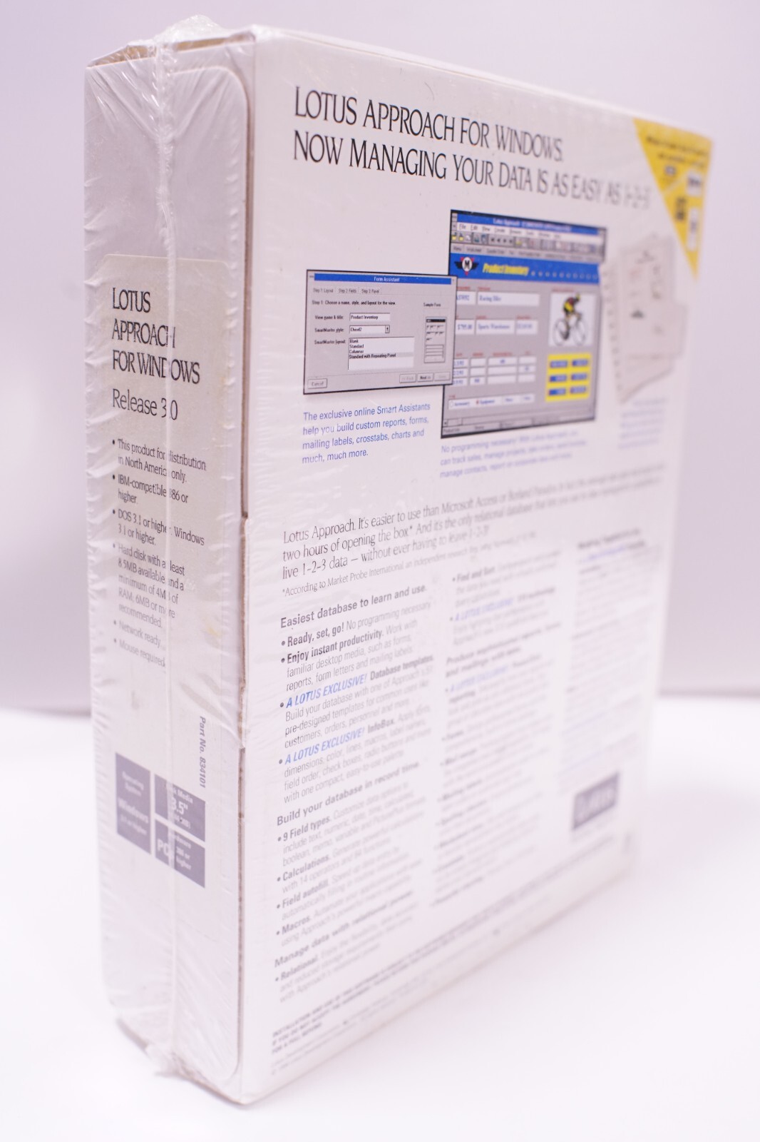 BRAND NEW SEALED – Lotus Approach 3.0 for Windows 3.1 PC IBM Big Box 123 Suite