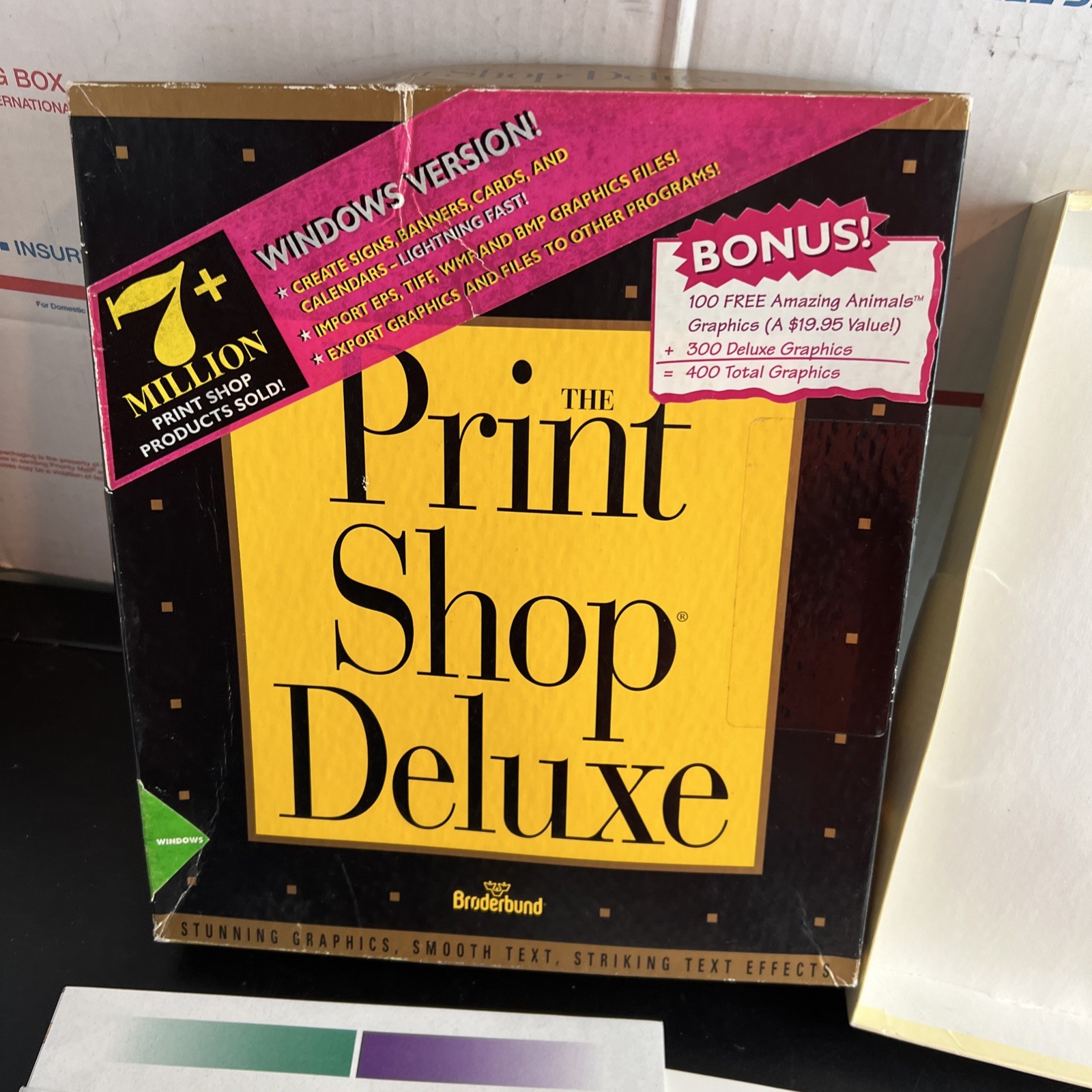 Broderbund THE PRINT SHOP DELUXE and Companion For Windows PC BIG BOX 3.5 Disk