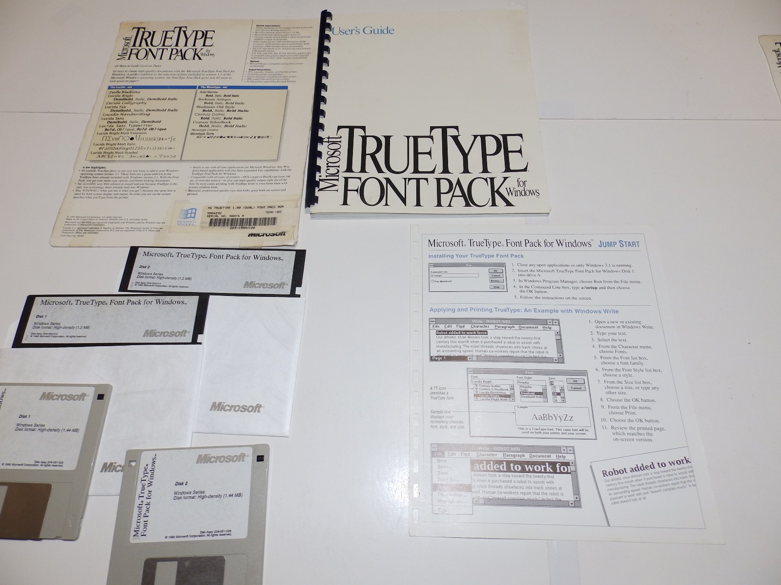Vintage Software – Microsoft TrueType Font Packs 1 & 2 for Windows v1.00