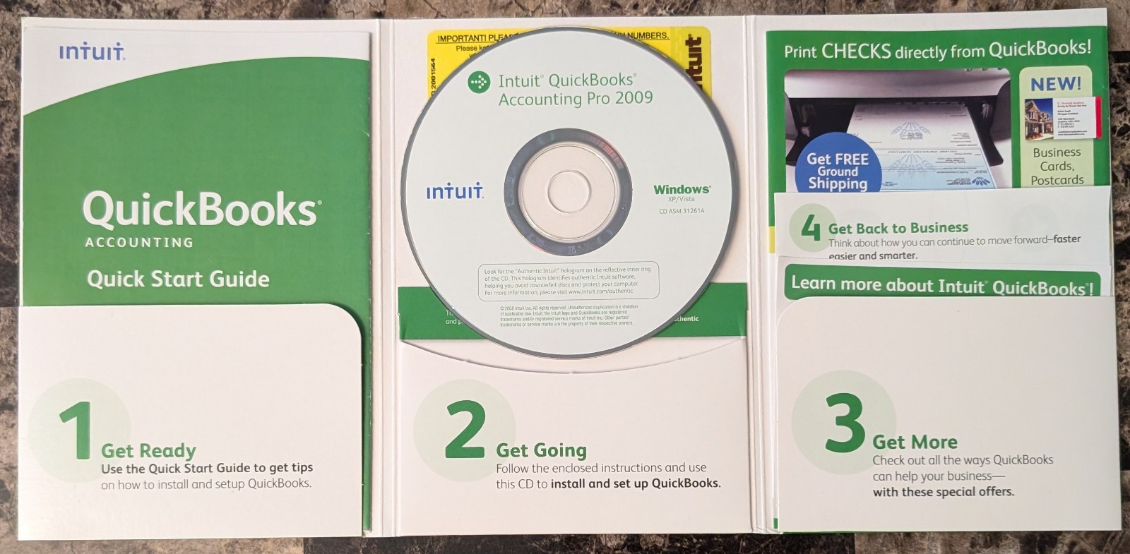 Intuit QuickBooks Accounting Pro 2009 Software Windows Complete w Manuals & Key