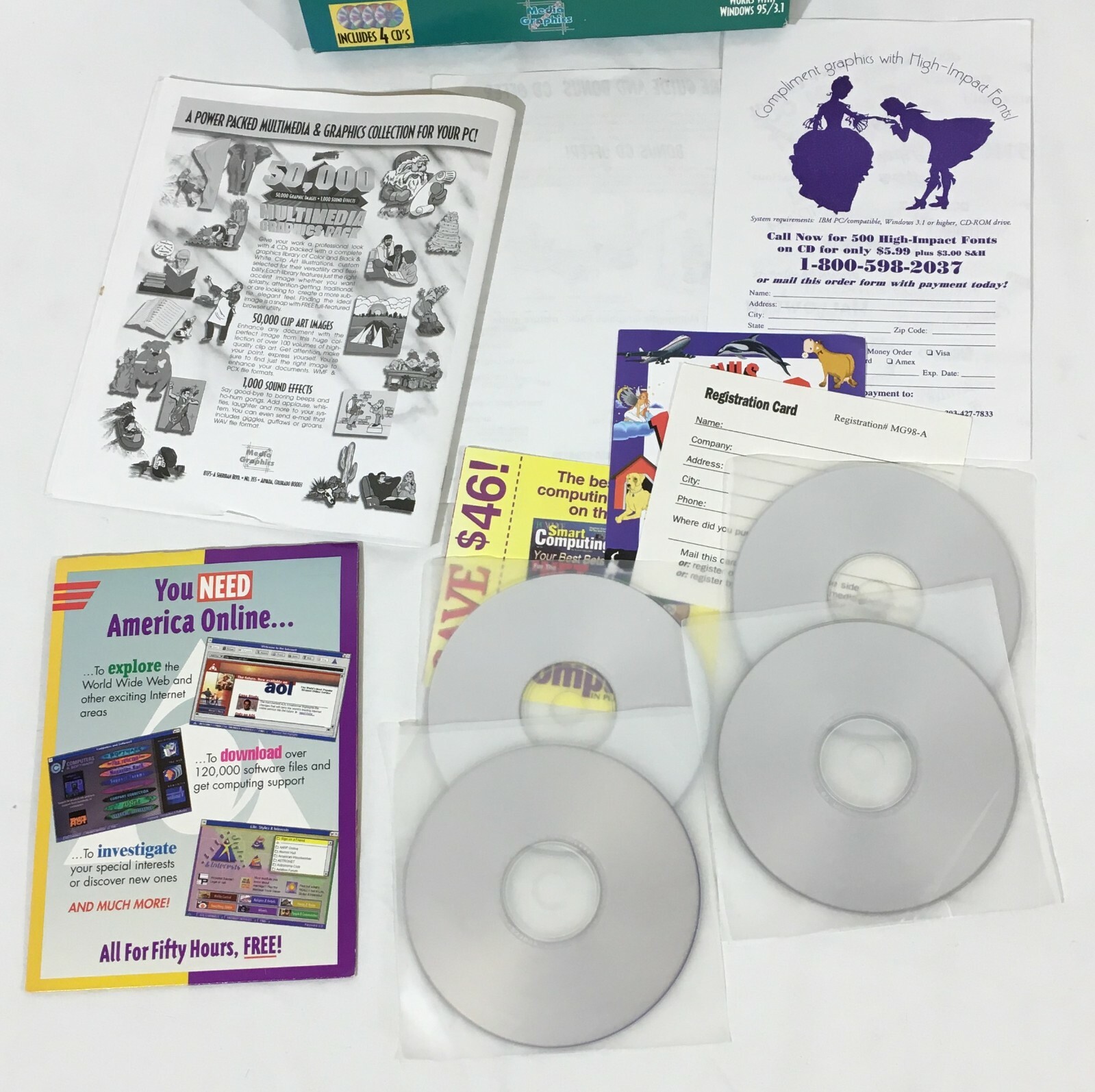 Publisher’s Paradise 50,000 Multimedia Graphics Pack Windows 3.1 95 Software