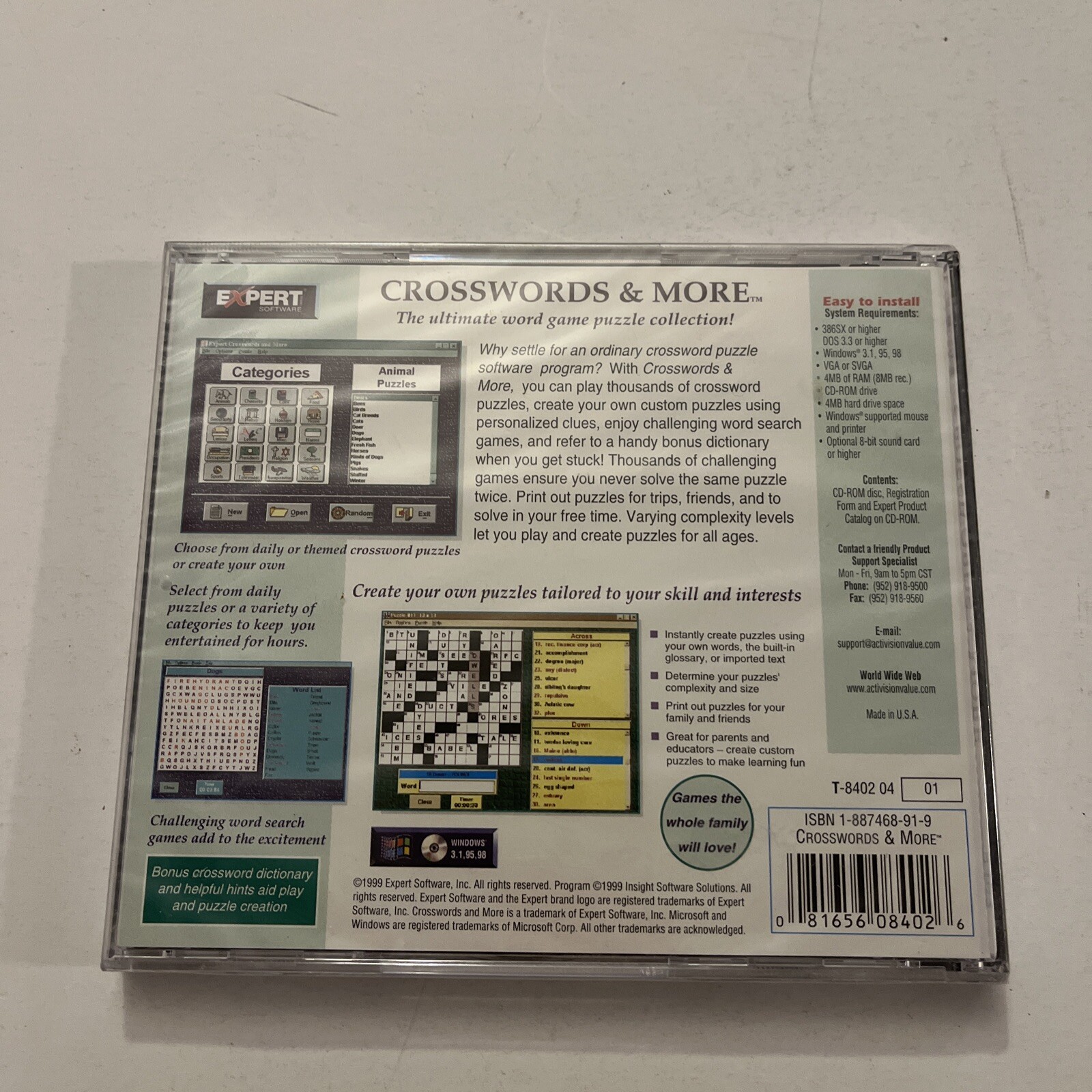 Expert Software Crosswords & More 300 FAVORITE GAMES & MORE ! CD-ROM New Sealed
