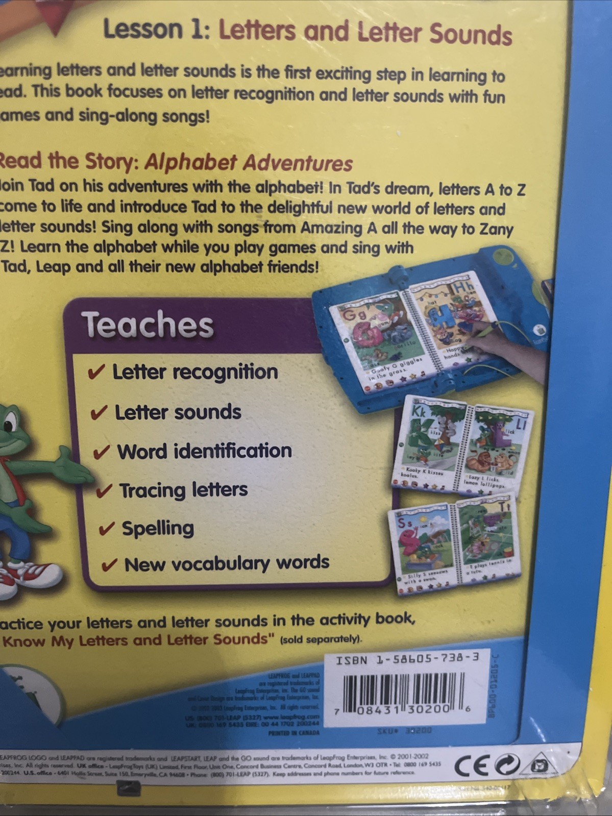 Leap Pad Phonics Book 1: Alphabet Adventures lesson #1 letters and lettersounds