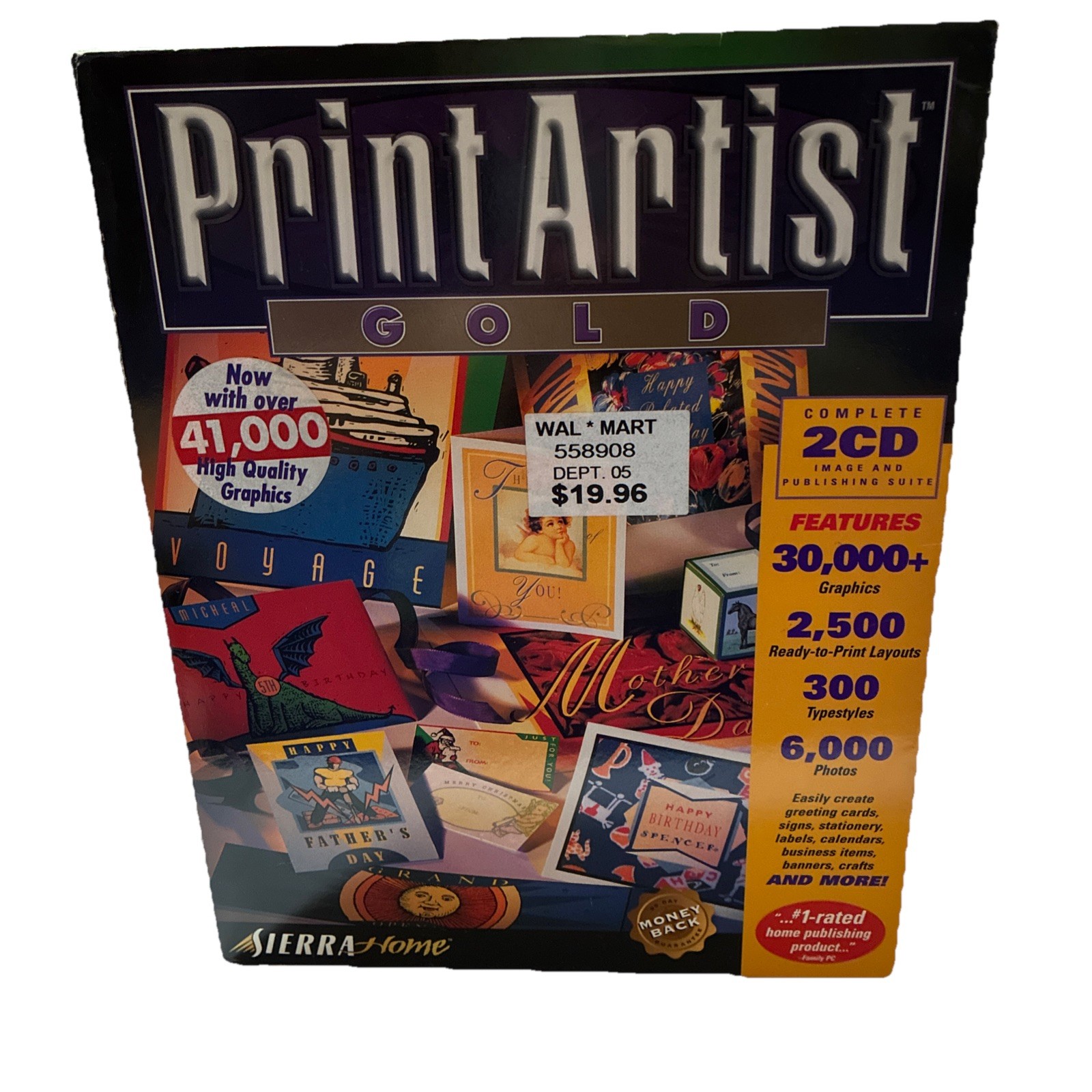 Vintage Print Artist Gold software by Sierra Home, for Windows 95 /Mac CD Rom