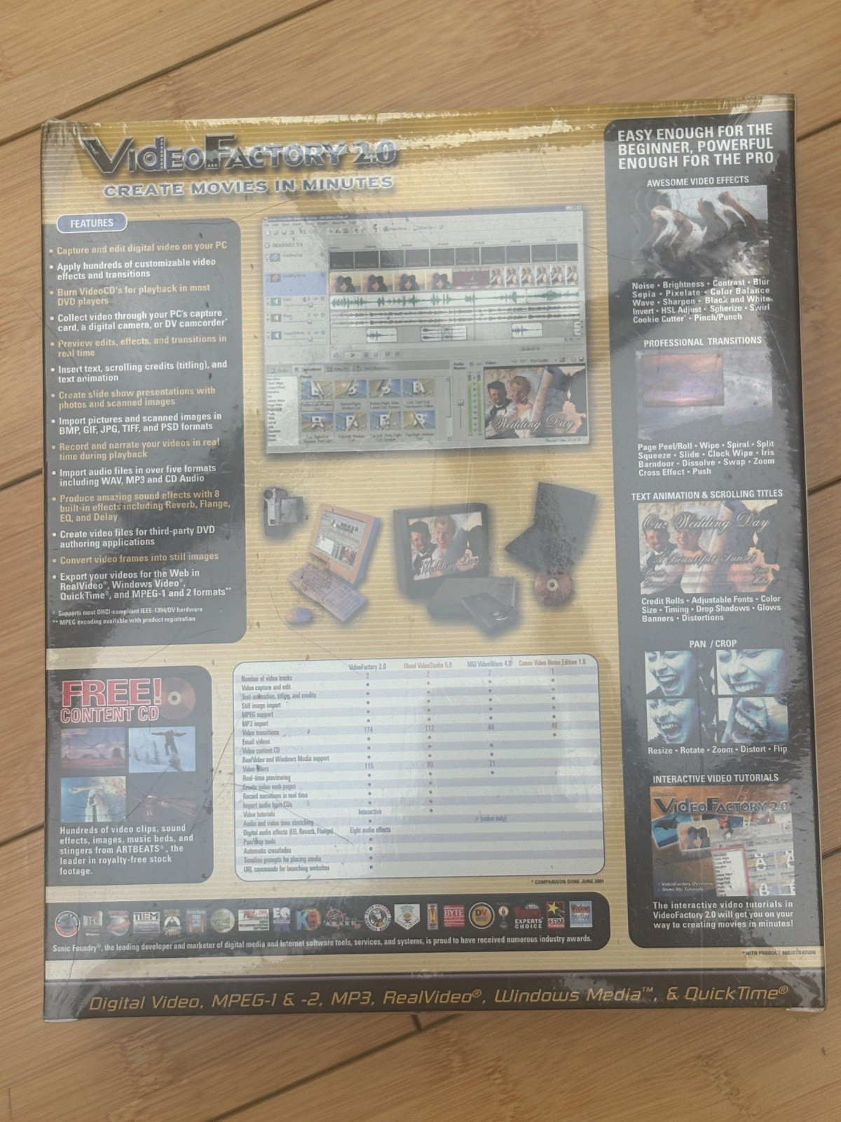 SONIC FOUNDRY VIDEO FACTORY 2.0 MOVIES IN MINUTES WINDOWS NEW SEALED