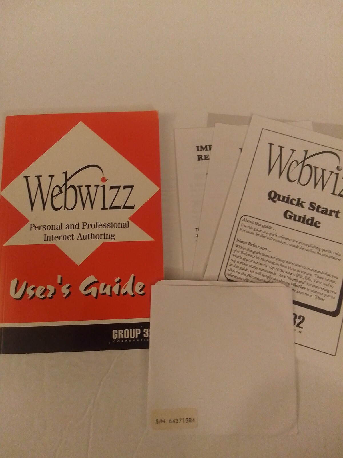 Webwizz Internet Authoring Software CD-ROM For Windows 3.1 to XP LN No Box