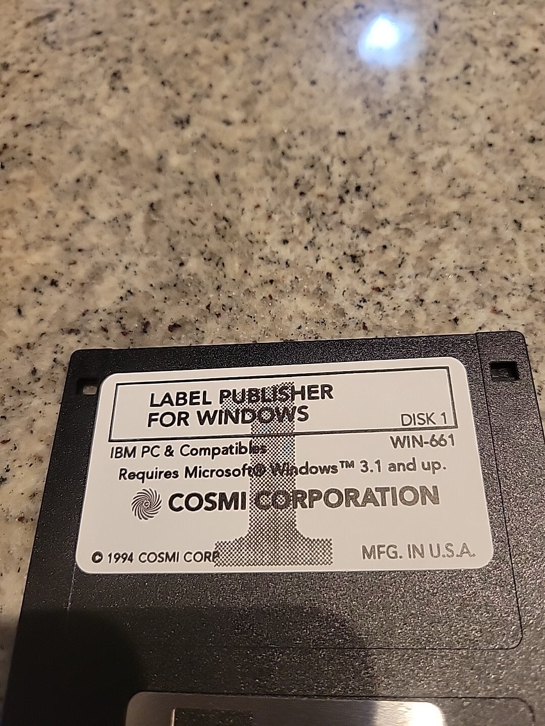 Label Publisher for Windows IBM PC Floppy Disk Cosmi Corporation 1994 Vintage