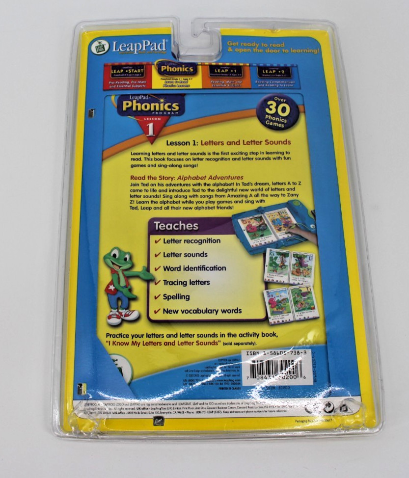 LeapPad Phonics Book 1 Alphabet Adventures Sealed Leap Frog Book & Cartridge