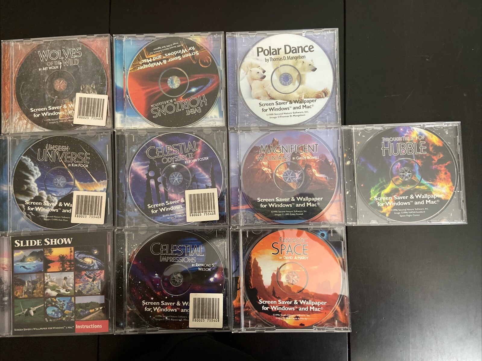 VTG Artwork Computer Lot 10 Second Nature Screen Savers Space Celestial Universe