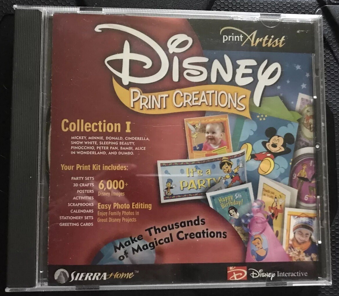 Disney Print Creations Collection I PC CD~ 6,000+ Disney Images ~ Mickey, Minnie