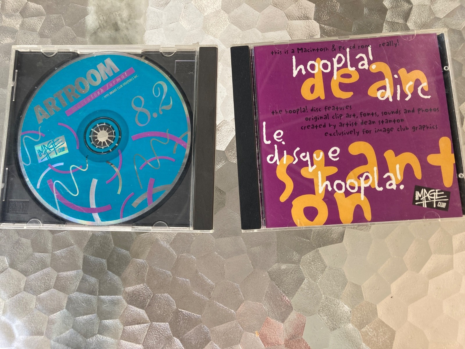 1990s Image Club stock art CD-Roms. Artroom 8.2 & Hoopla D. Stanton art •