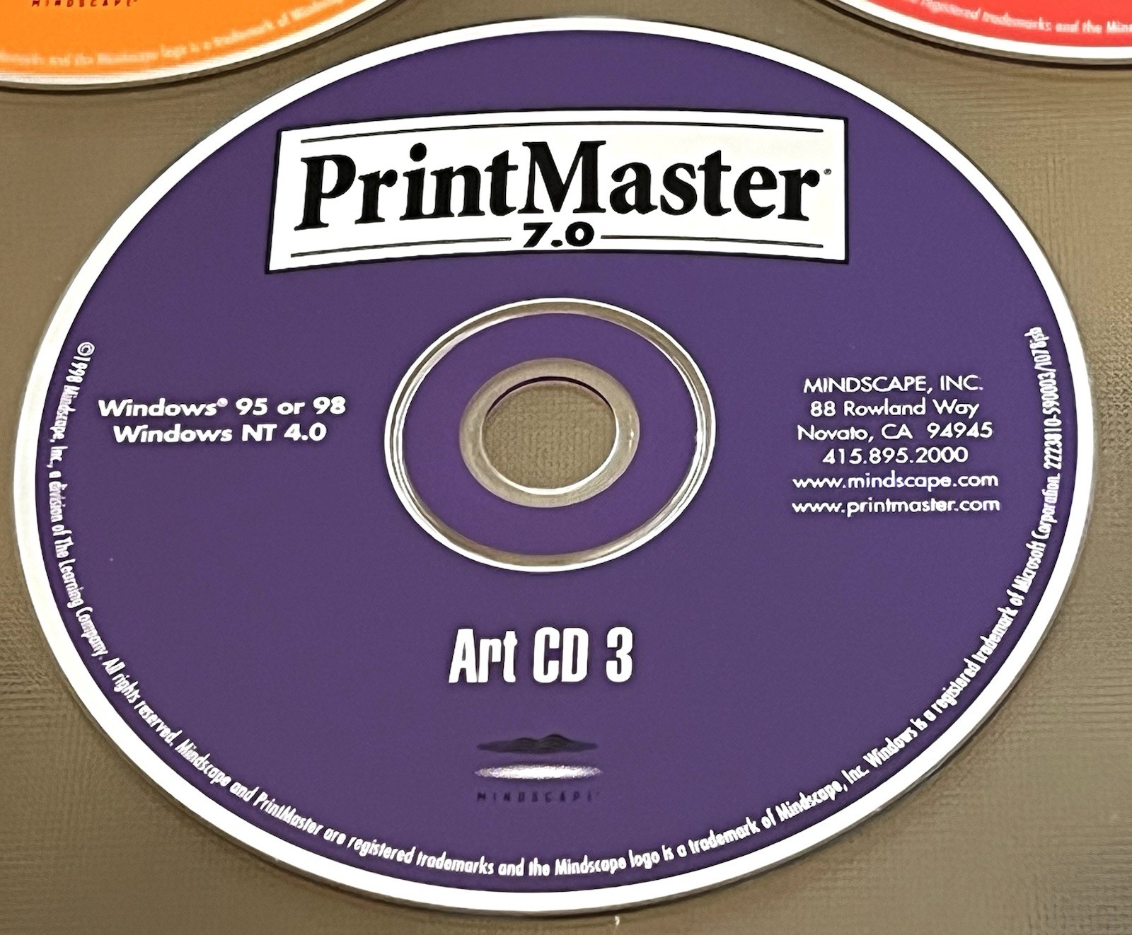 Print Master Deluxe Windows 95/98 – Lot 5 – Install / Program CD Art 1-2-3 Vtg