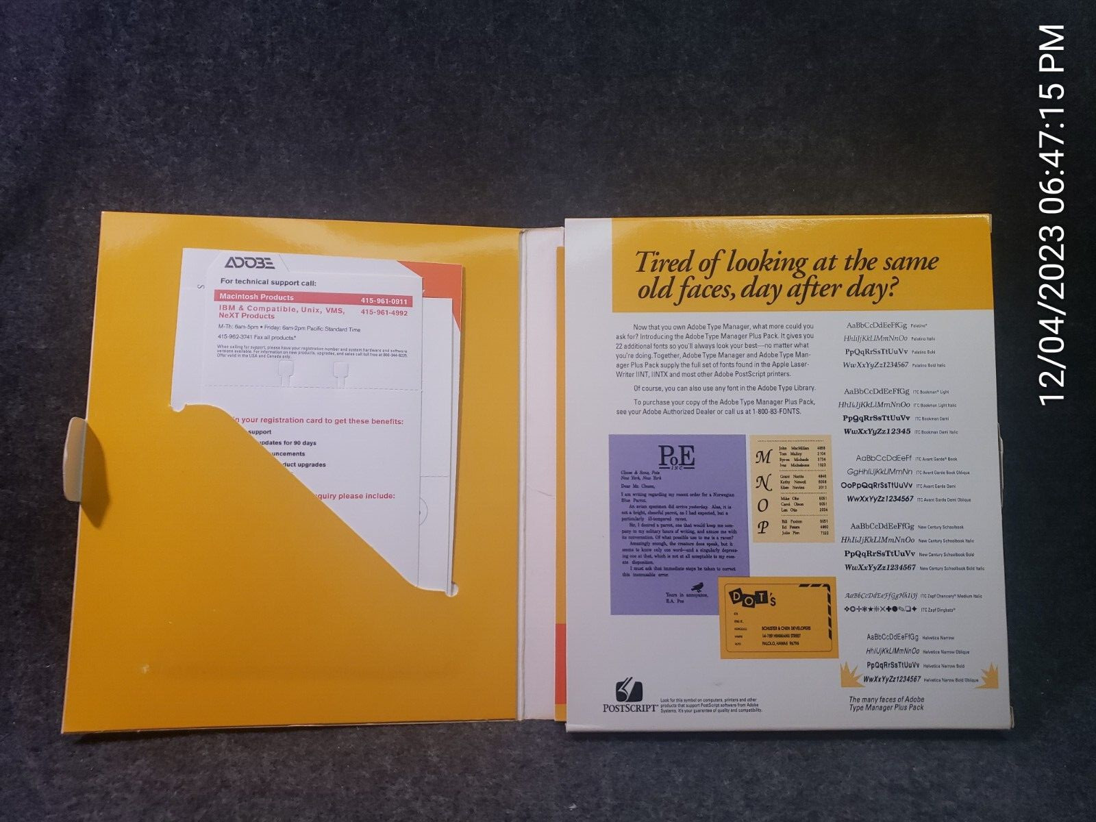 Vintage Macintosh Adobe Type Manager V2.0 for MAC COMPLETE VINTAGE(GSLF-S)