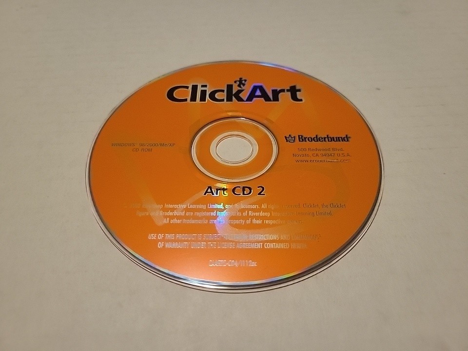 2002 Broderbund Windows ClickArt CD 2 – PC CD-ROM Replacement Loose Disc