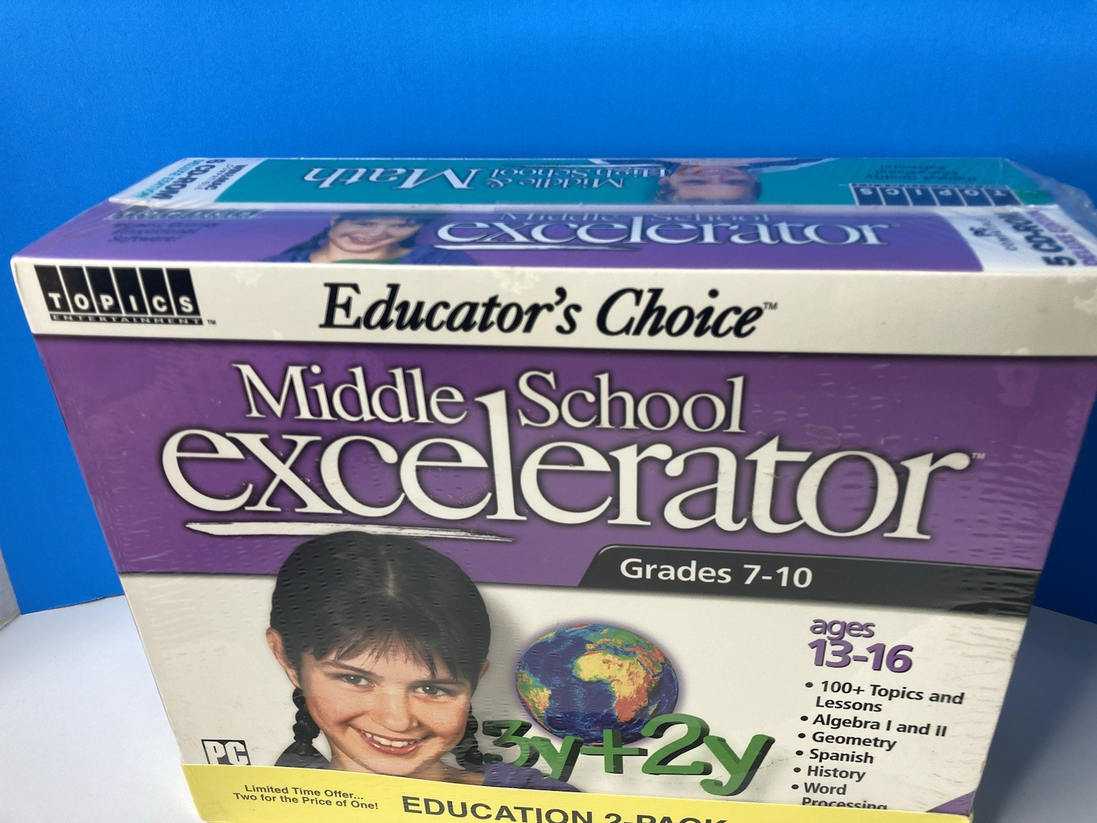 Vintage Educator’s Choice Middle High School Math and Excelerator PC CD ROM NOS