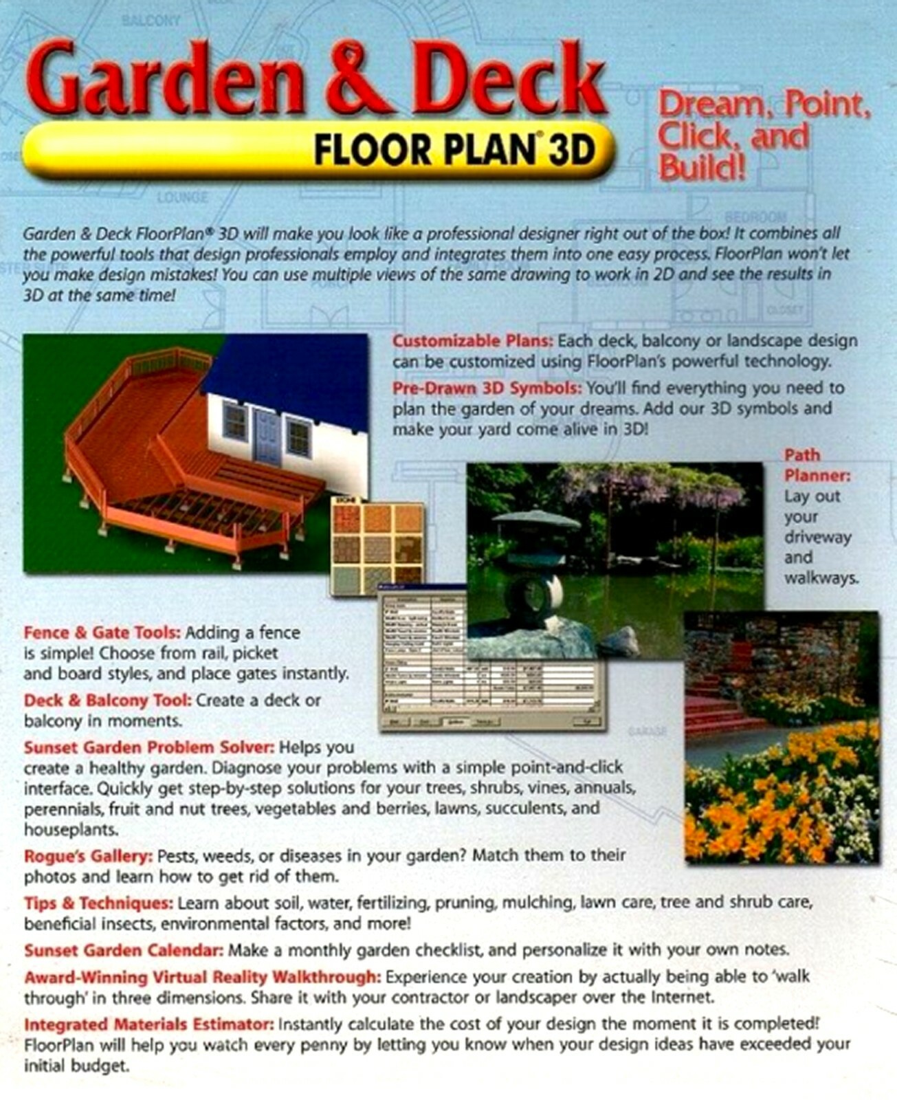 GARDEN & DECK by IMSI FLOOR PLAN 3D.NEW RETAIL BOX FROM OLD STOCK FAST SHIPPING