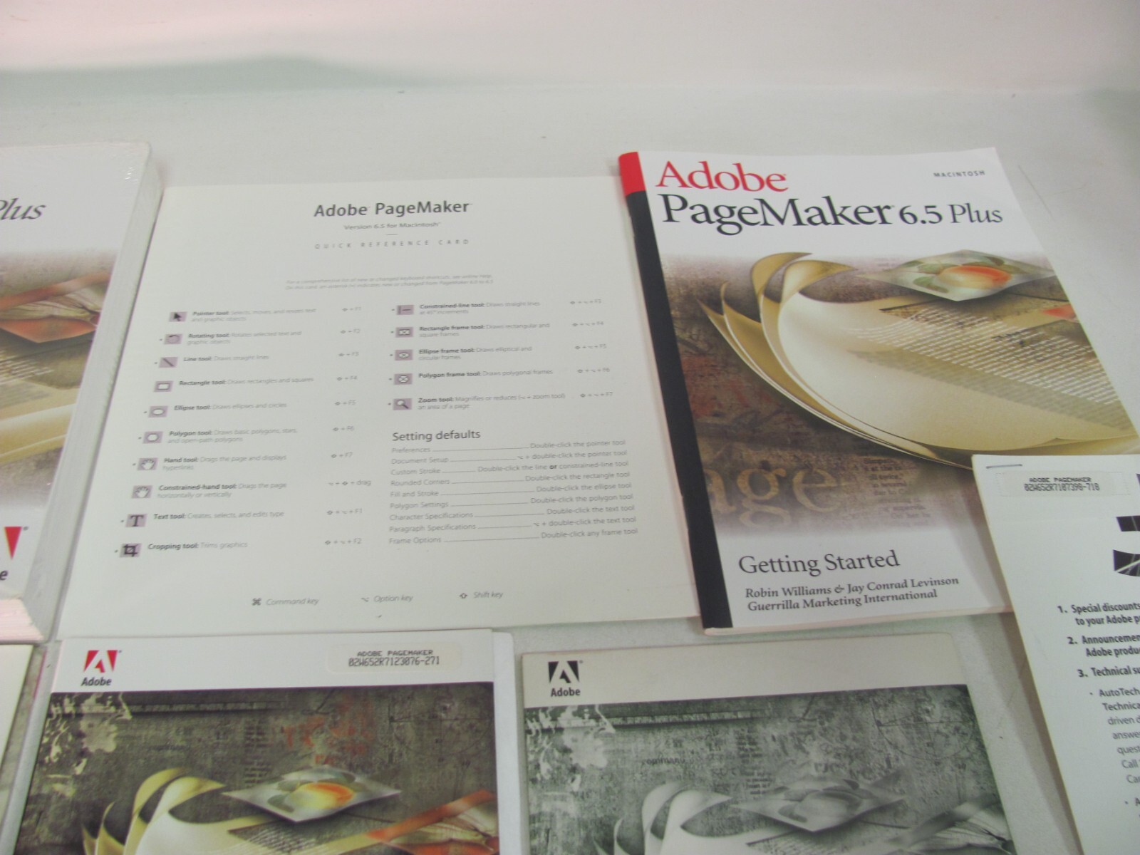 1999 Adobe PageMaker 6.5 Plus for Macintosh – Manuals, Action Pack, User Guides