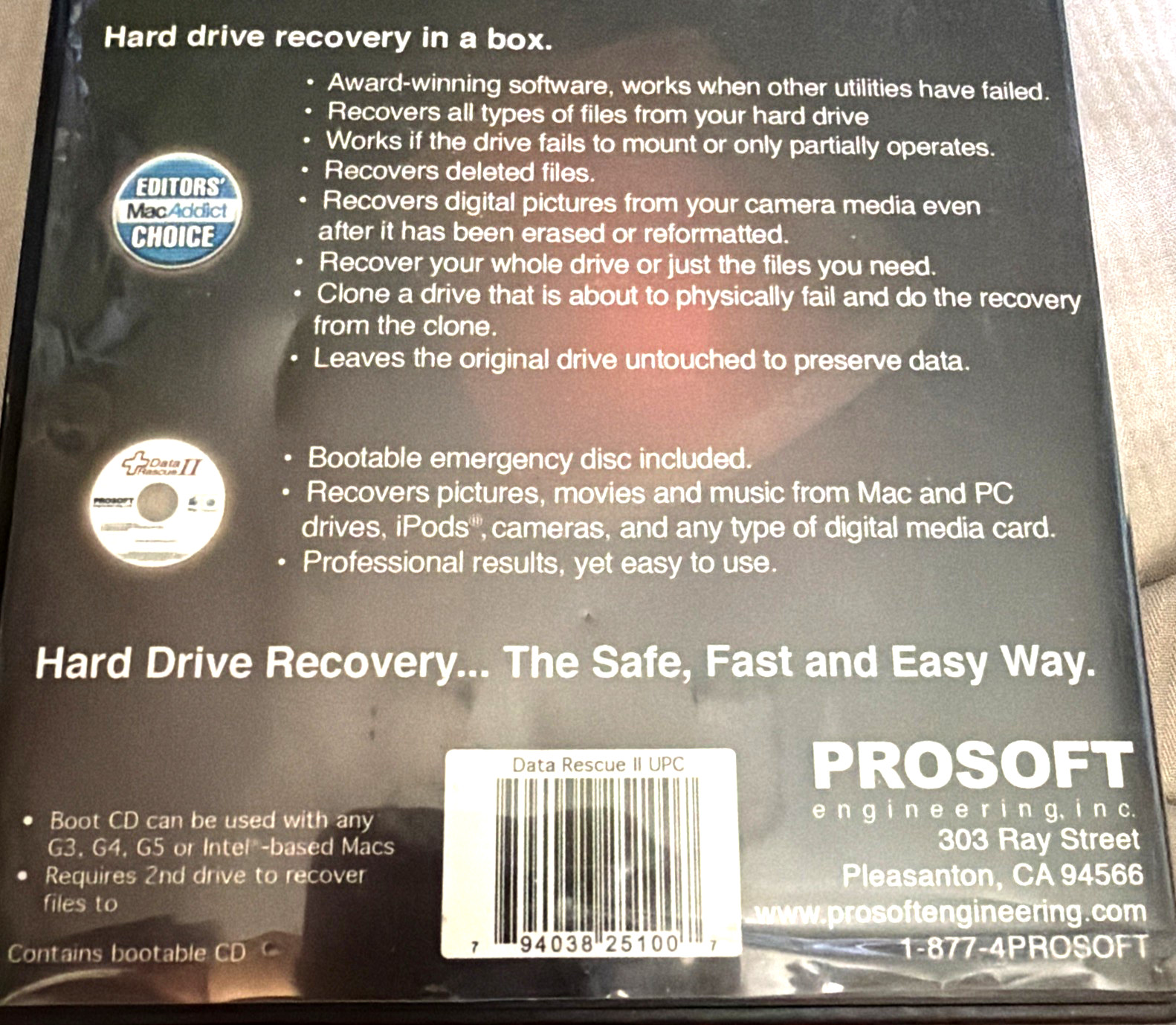 DATA RESCUE II, Emergency Hard Drive Recovery w/Serial Number for Mac
