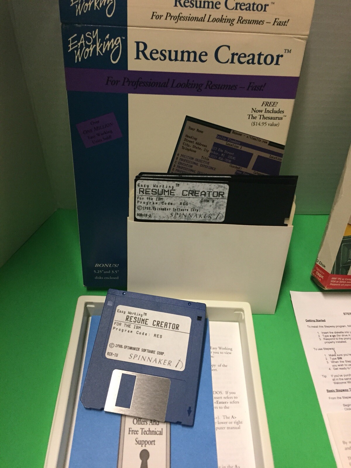 Vintage Lot Of 2 Pc Software Desktop Publisher Stepway Working Resume Creator