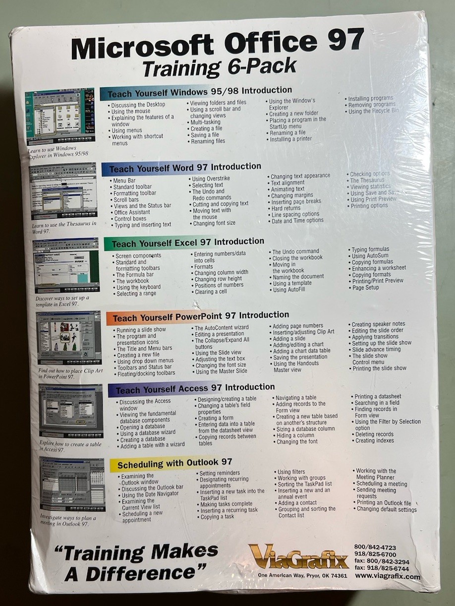Microsoft Office 97 Training Interactive CD-ROM Y2K ViaGrafix – Sealed